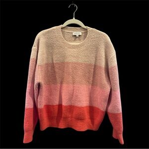 Gilli Pink Striped Oversized Sweater M